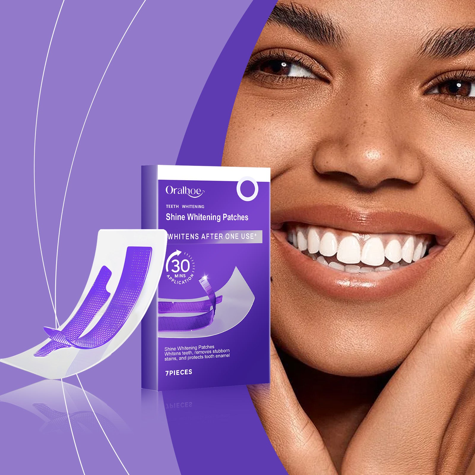 Purple Teeth Whitening Strips (7 pc)- Brighten your smile in 30 minutes!